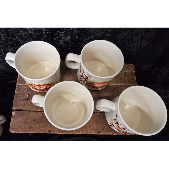 Set of 4 Mugs Cups Campbells Kids 1910 Souvenir Postcard Style Ceramic - Picture 8 of 9